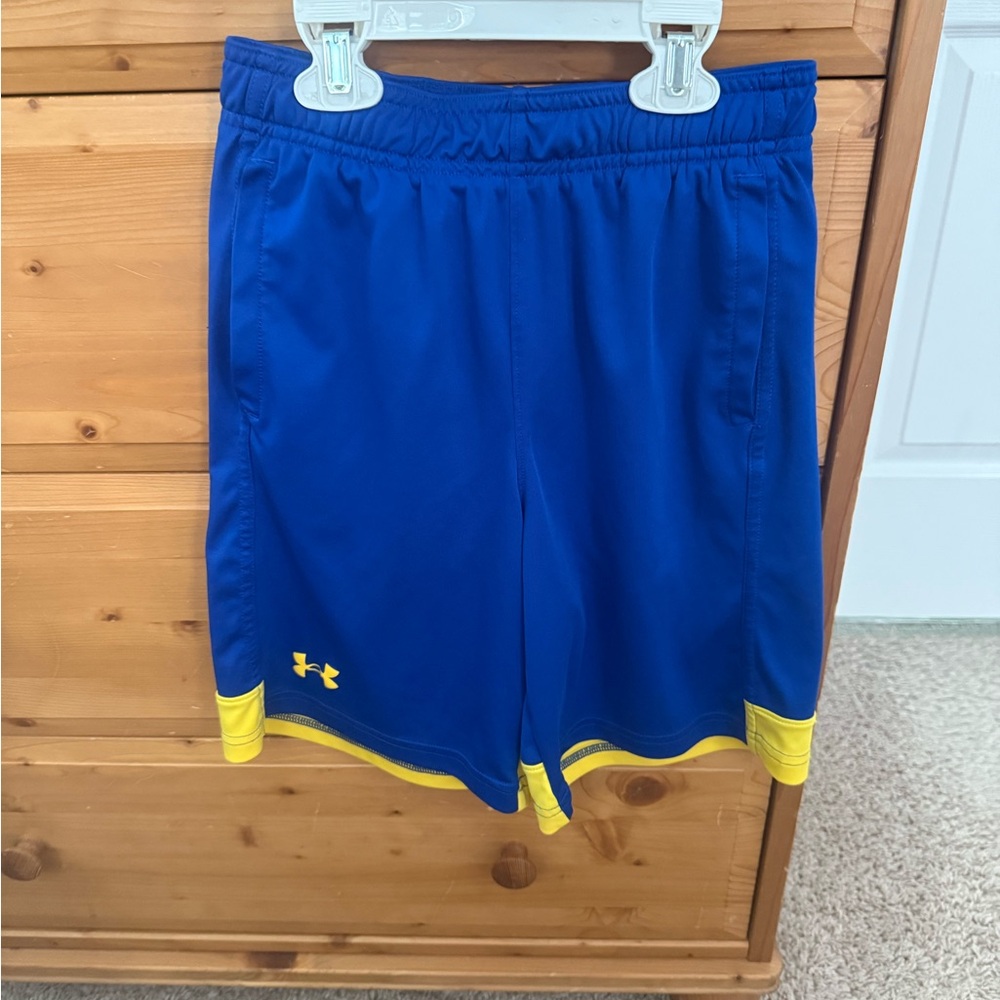 Under Armour Navy and Yellow Sports Shorts